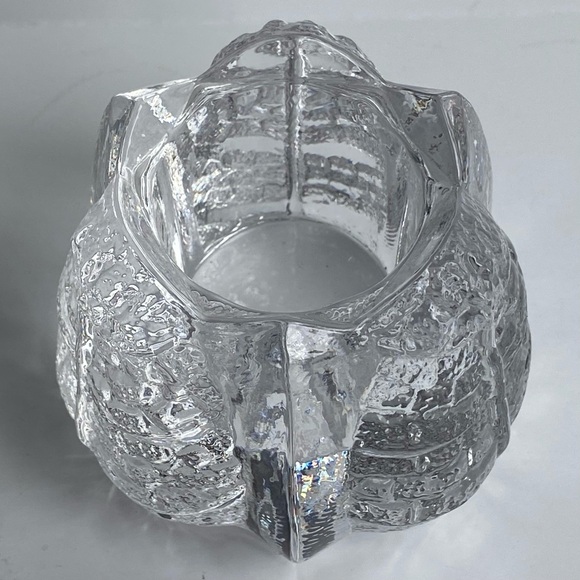Orrefors Sweden Crystal Tri-Leaf Votive Candle Holder  2.25” T X 3.25” Nature - Picture 2 of 16